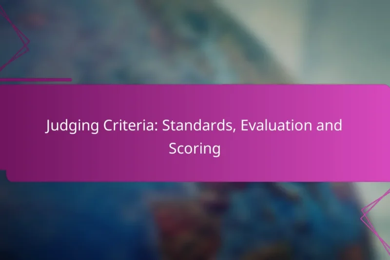 Judging Criteria: Standards, Evaluation and Scoring