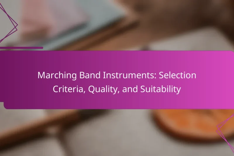 Marching Band Instruments: Selection Criteria, Quality, and Suitability