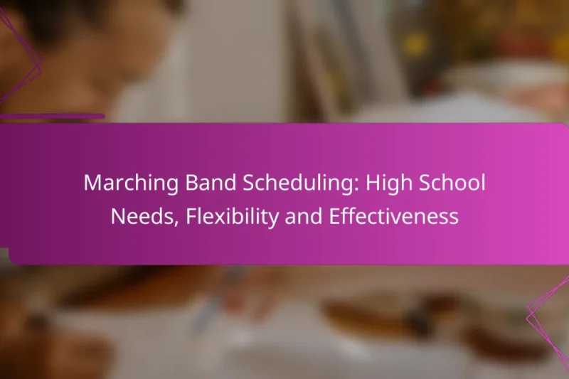 Marching Band Scheduling: High School Needs, Flexibility and Effectiveness