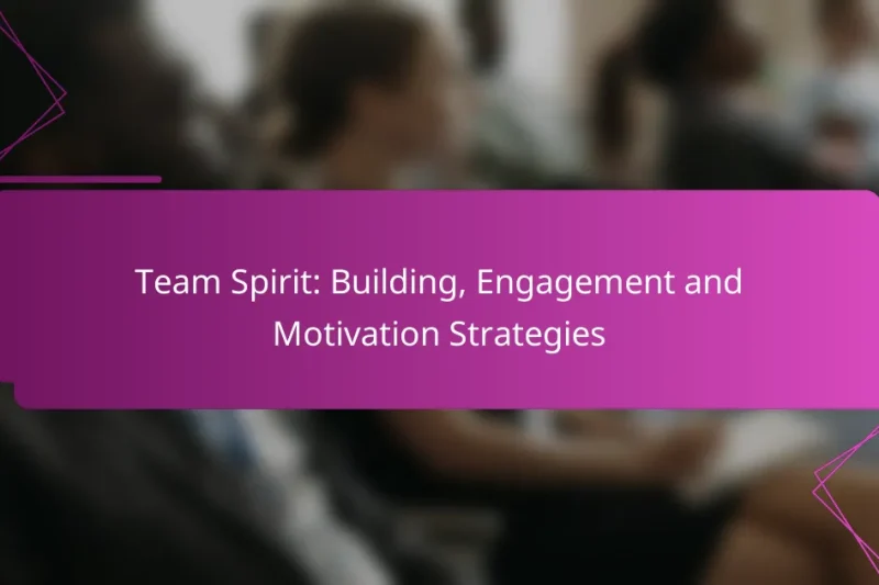 Team Spirit: Building, Engagement and Motivation Strategies