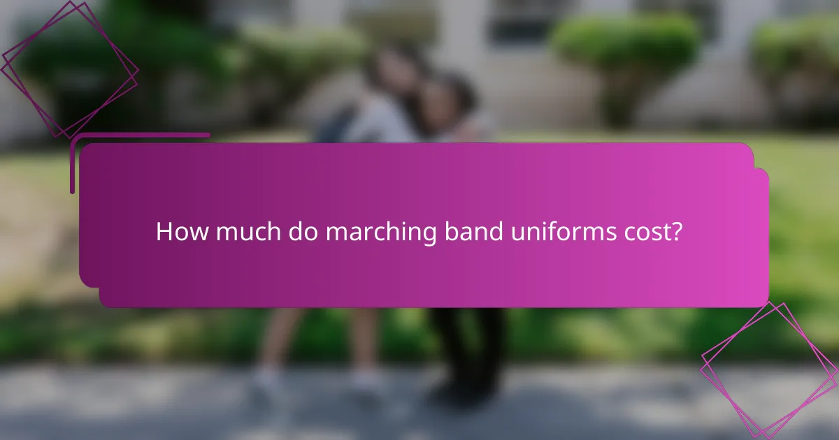 How much do marching band uniforms cost?