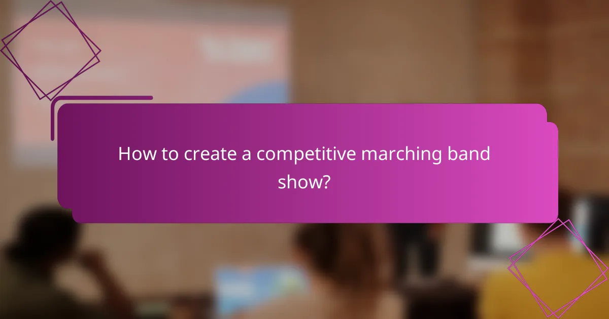 How to create a competitive marching band show?