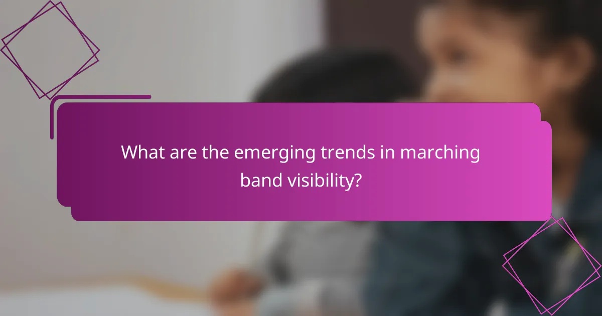What are the emerging trends in marching band visibility?